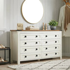 Commode en bois de ferme à 8 tiroirs, commode rustique