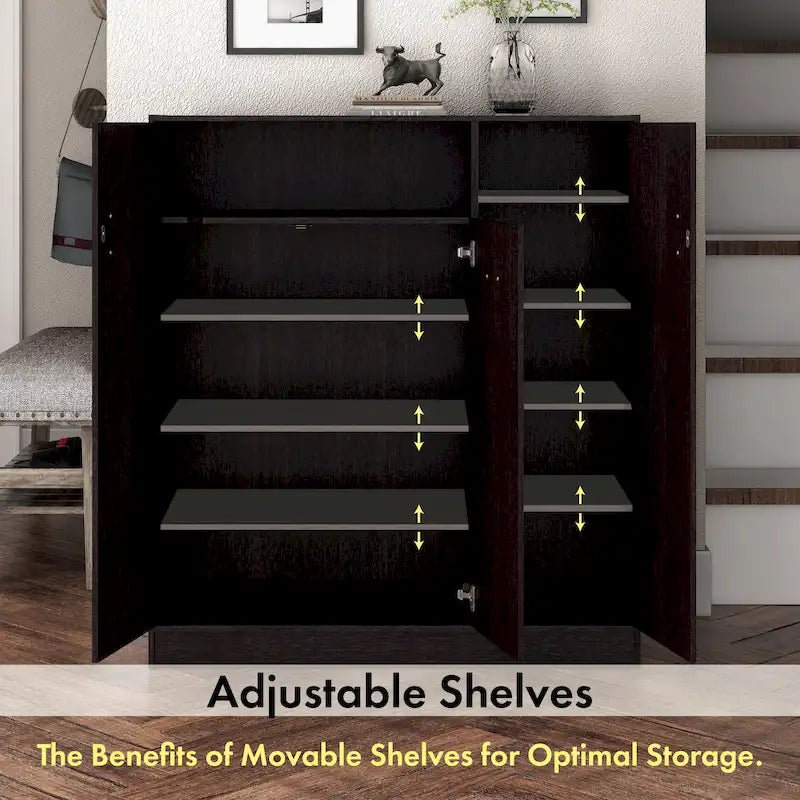 Meuble à chaussures moderne de 81 cm pour 20 paires avec étagère réglable