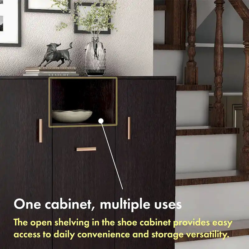Meuble à chaussures moderne de 81 cm pour 20 paires avec étagère réglable