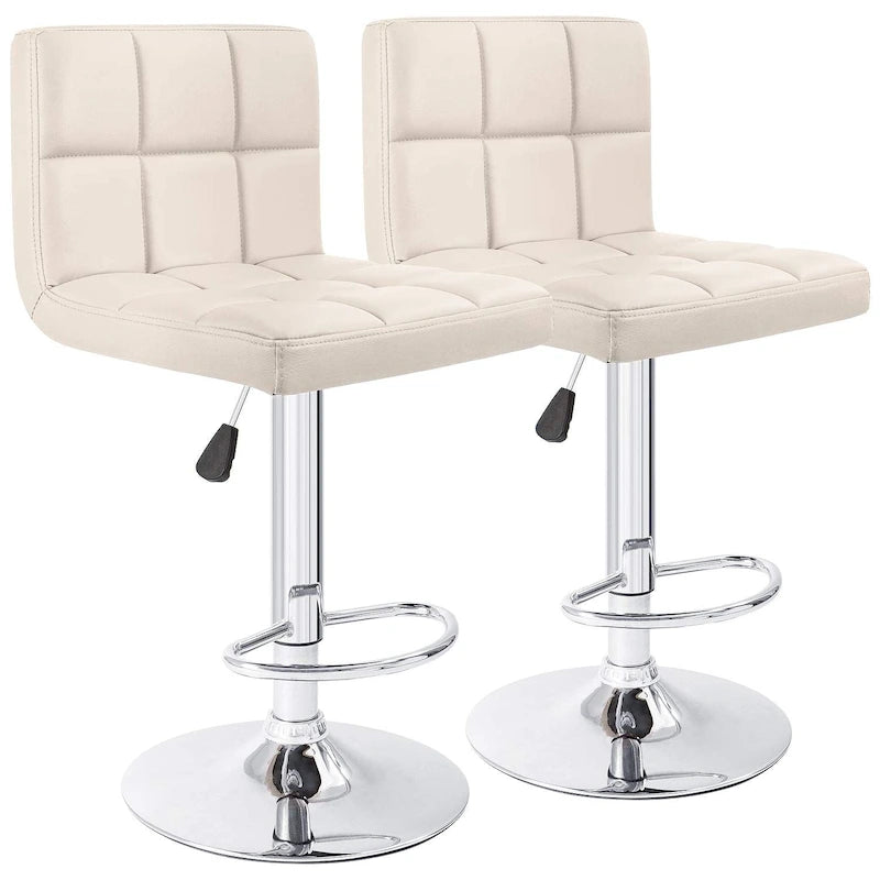 Tabouret de bar réglable sans accoudoirs en similicuir pivotant