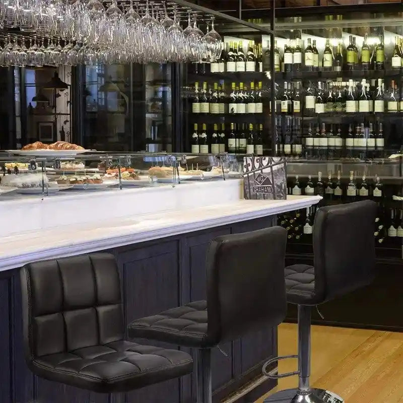 Tabouret de bar réglable sans accoudoirs en similicuir pivotant