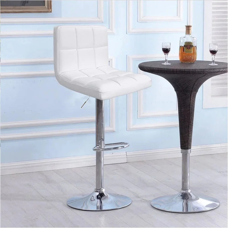 Tabouret de bar réglable sans accoudoirs en similicuir pivotant