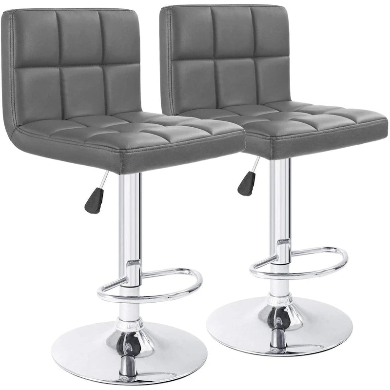 Tabouret de bar réglable sans accoudoirs en similicuir pivotant