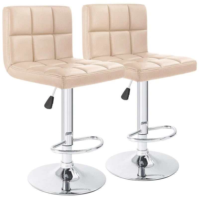 Tabouret de bar réglable sans accoudoirs en similicuir pivotant