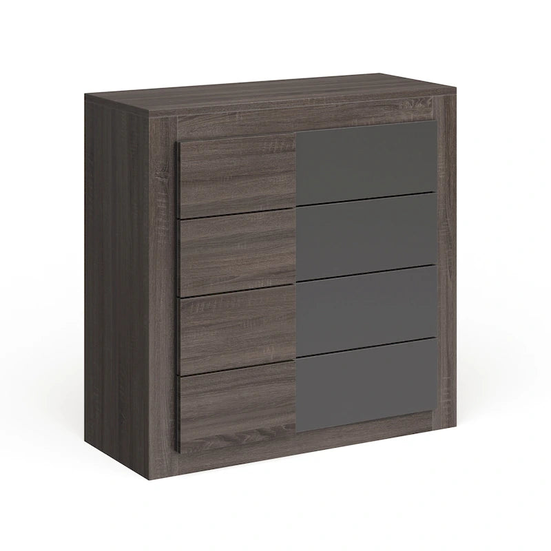 Commode à 4 tiroirs en chêne foncé