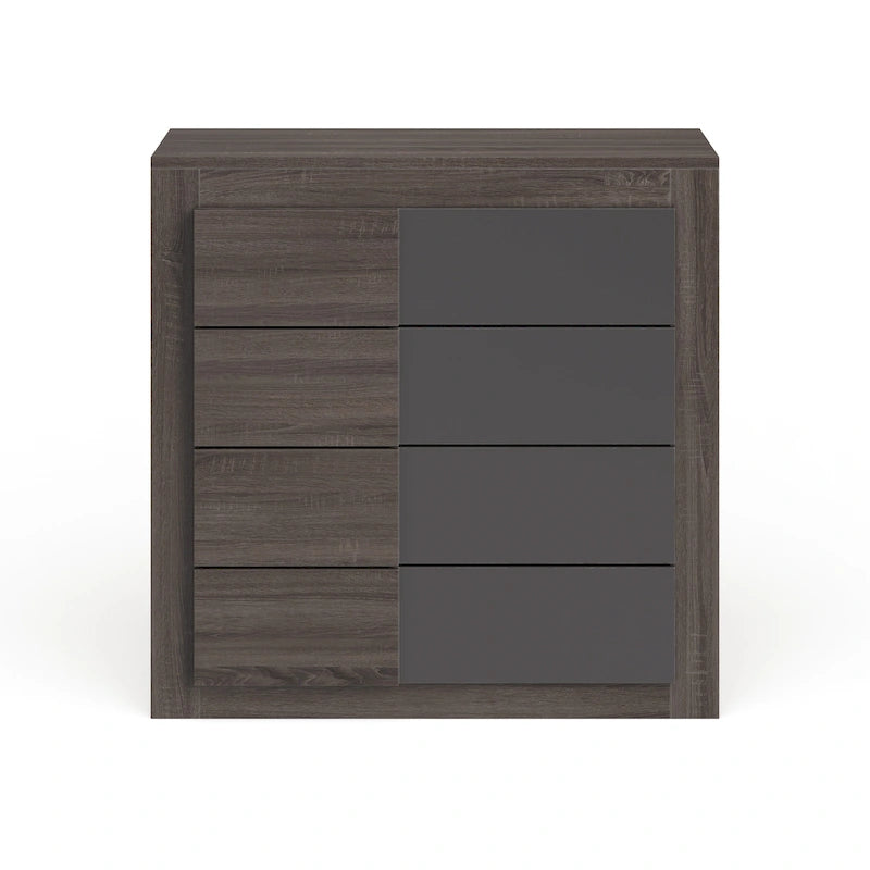 Commode à 4 tiroirs en chêne foncé
