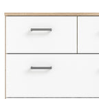 Commode double 8 tiroirs chêne et blanc