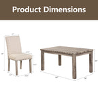 Table et chaises de salle à manger rectangulaires style ferme