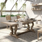Table de salle à manger extensible rustique en bois de 90 pouces