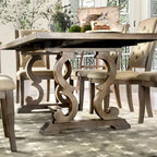 Table de salle à manger extensible rustique en bois de 90 pouces