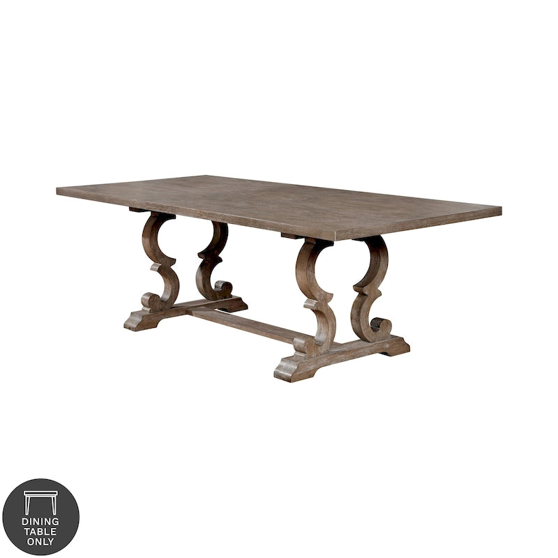 Table de salle à manger extensible rustique en bois de 90 pouces