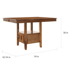 Table à manger en bois extensible hauteur comptoir