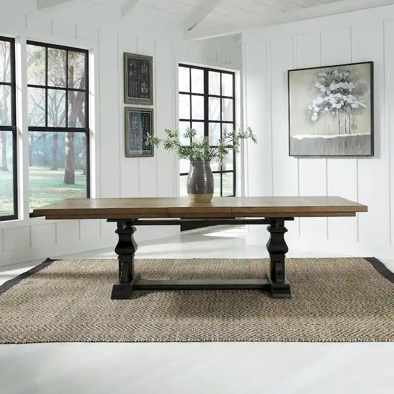 Table à manger sur tréteaux avec tableau noir