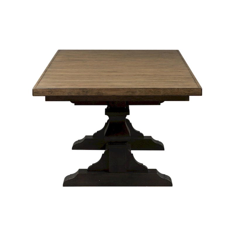 Table à manger sur tréteaux avec tableau noir