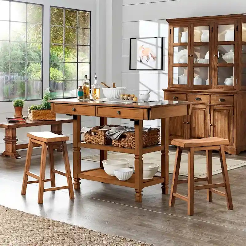 Buffet d'îlot de cuisine antique deux tons