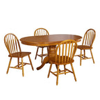Table et chaises de salle à manger en bois massif de style ferme avec rallonge