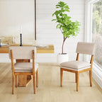 Chaise de salle à manger rembourrée en bois massif