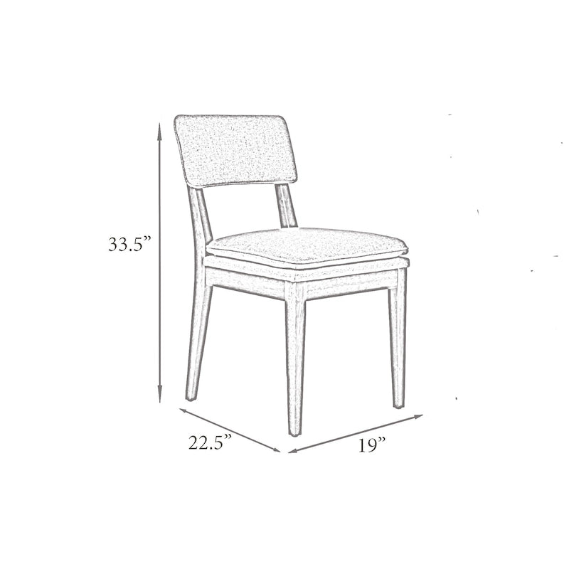 Chaise de salle à manger rembourrée en bois massif