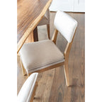 Chaise de salle à manger rembourrée en bois massif