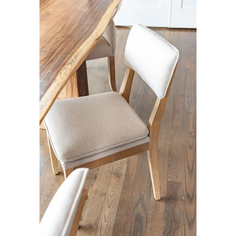 Chaise de salle à manger rembourrée en bois massif