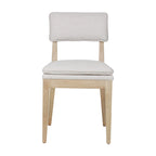 Chaise de salle à manger rembourrée en bois massif