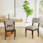 Chaise de salle à manger rembourrée en bois massif