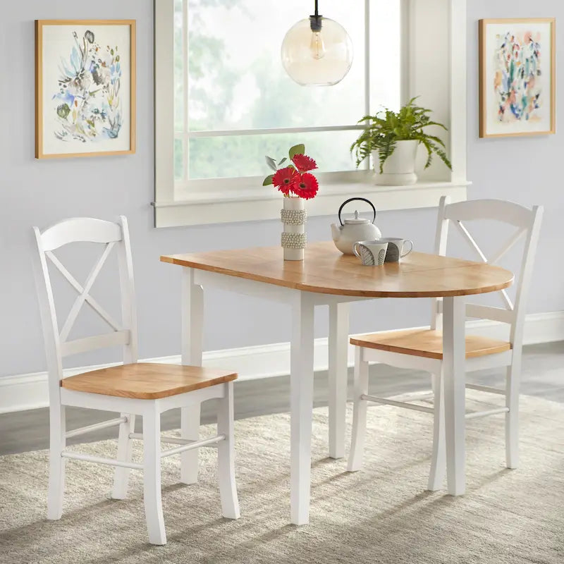 Table et chaises de salle à manger à abattants rustiques