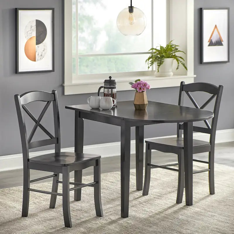 Table et chaises de salle à manger à abattants rustiques