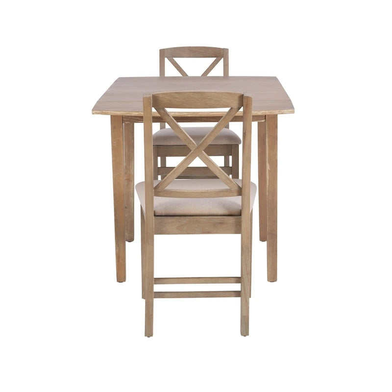 Table et chaises de salle à manger rustiques à abattant