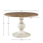 Table de salle à manger ronde à pied central de 117 cm