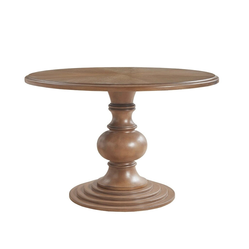Table de salle à manger ronde à pied central de 117 cm