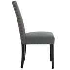 Chaise de salle à manger Parsons rembourrée en tissu avec garniture cloutée