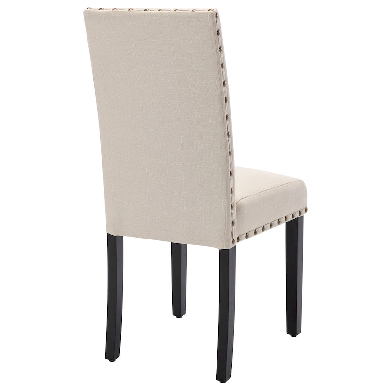 Chaise de salle à manger Parsons rembourrée en tissu avec garniture cloutée
