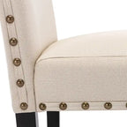 Chaise de salle à manger Parsons rembourrée en tissu avec garniture cloutée