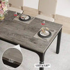 Table de salle à manger pour 6-8 personnes, table de salle à manger rectangulaire de 78 pouces de long pour le salon
