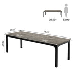 Table de salle à manger pour 6-8 personnes, table de salle à manger rectangulaire de 78 pouces de long pour le salon