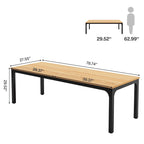 Table de salle à manger pour 6-8 personnes, table de salle à manger rectangulaire de 78 pouces de long pour le salon
