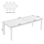 Table de salle à manger pour 6-8 personnes, table de salle à manger rectangulaire de 78 pouces de long pour le salon