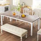 Table de salle à manger pour 6-8 personnes, table de salle à manger rectangulaire de 78 pouces de long pour le salon