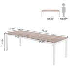 Table de salle à manger pour 6-8 personnes, table de salle à manger rectangulaire de 78 pouces de long pour le salon