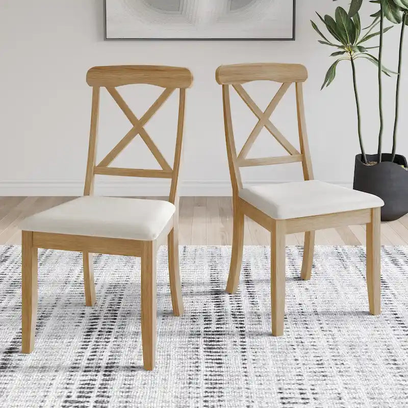 Chaise de salle à manger en bois de style fermier