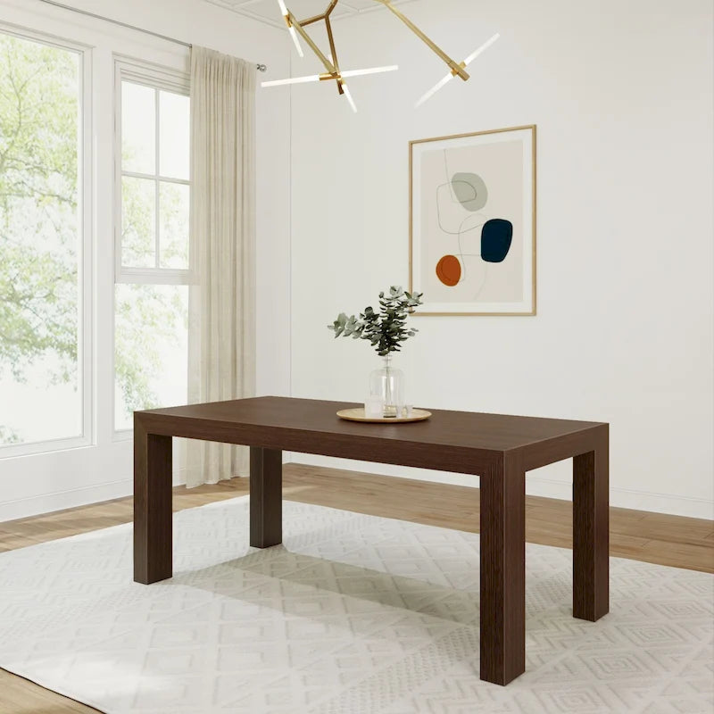 Table de salle à manger rectangulaire moderne de 72 po