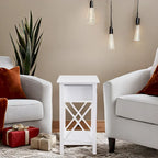 Table d'appoint en bois peu encombrante avec tiroir de rangement et compartiment spacieux