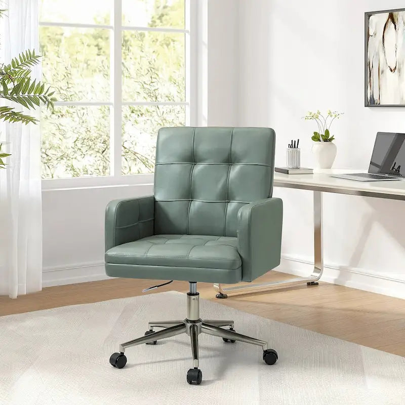 Chaise de bureau moderne en cuir vegan réglable en hauteur