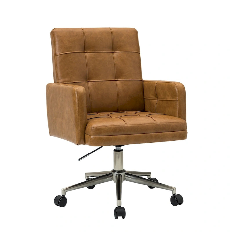 Chaise de bureau moderne en cuir vegan réglable en hauteur