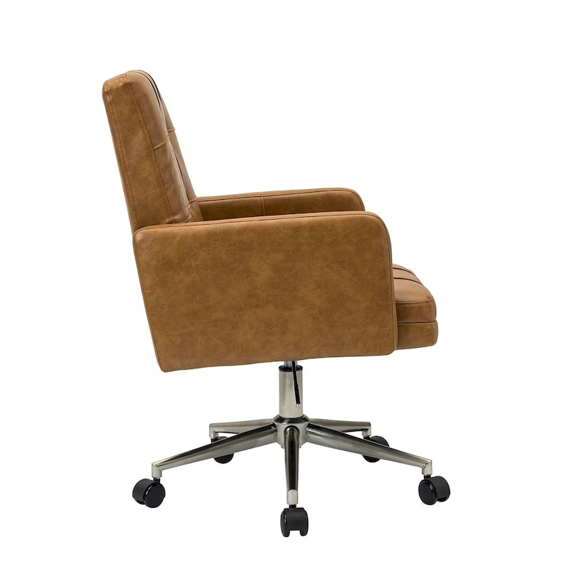 Chaise de bureau moderne en cuir vegan réglable en hauteur