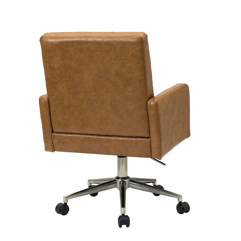 Chaise de bureau moderne en cuir vegan réglable en hauteur