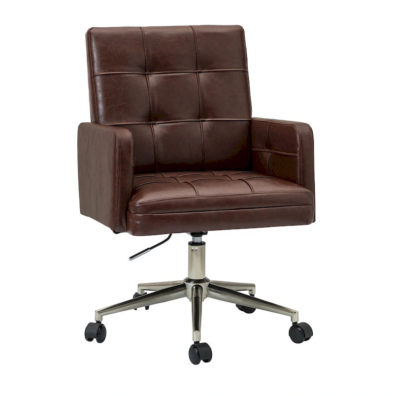 Chaise de bureau moderne en cuir vegan réglable en hauteur