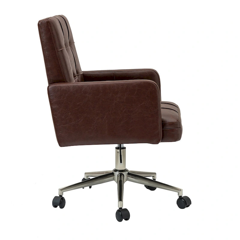Chaise de bureau moderne en cuir vegan réglable en hauteur