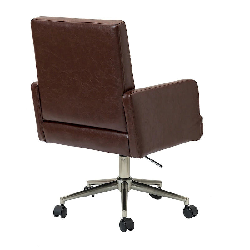 Chaise de bureau moderne en cuir vegan réglable en hauteur